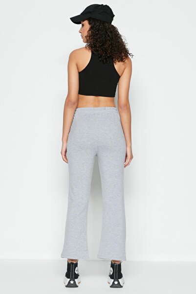 C&City Wide Leg Flared Sweatpants 736 Gray