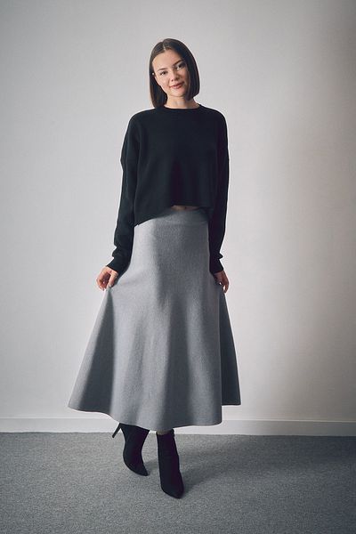 Fulla Moda Basic Elastic Waist Knitwear Skirt