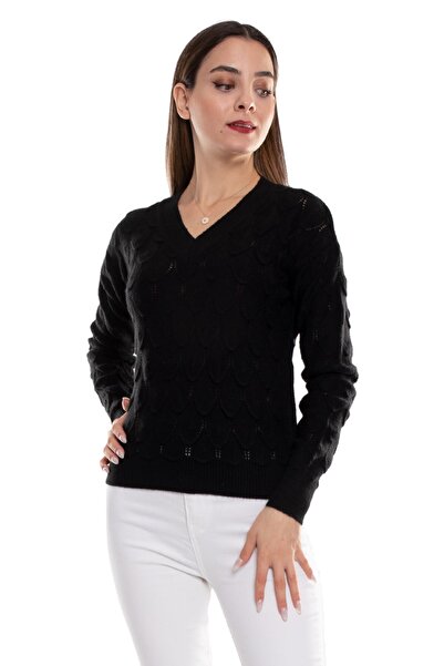 Sementa 32394 Vyaka Yaprak Desenli Kadın Triko Kazak