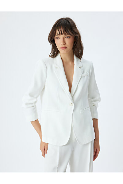 Koton Klasická blejzrová bunda s 3/4 rukávem, dvojitá kapsa Regular Fit