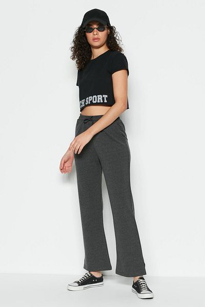 C&City Jogginghose mit Schlitz und ausgestelltem Bein 741 Anthrazit