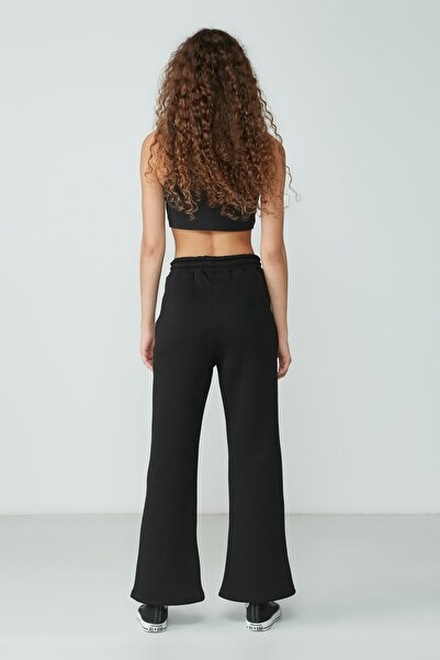 C&City φαρδύ μπατζάκι καμπάνα Φούτερ 904 Μαύρο