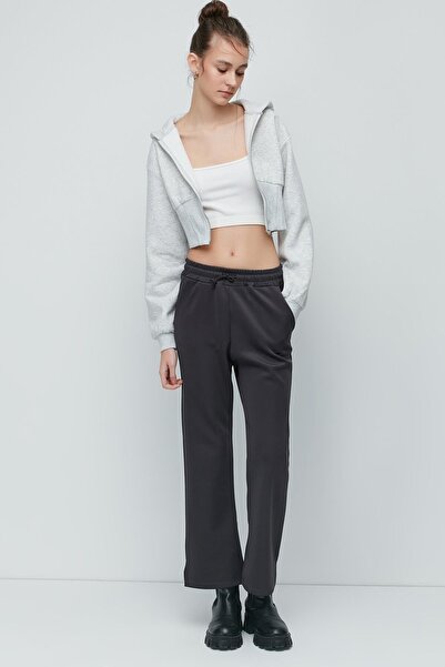 C&City Slit Flared Sweatpants 843 Smoked