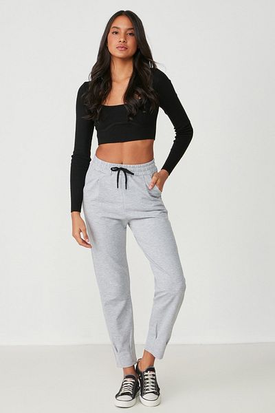 C&City Jogginghose mit Falten an Taille und Bein 742 Grau