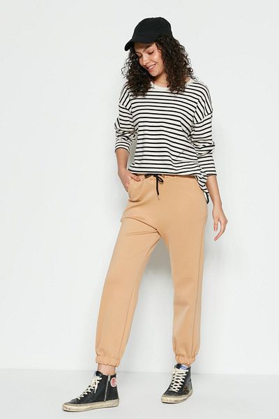 C&City Pantaloni de sport Jogger Elastici 806 Maro Lăptos