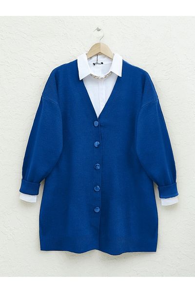 Modamorfo Hijab Knitwear Winter Cardigan - Buttoned, Saks