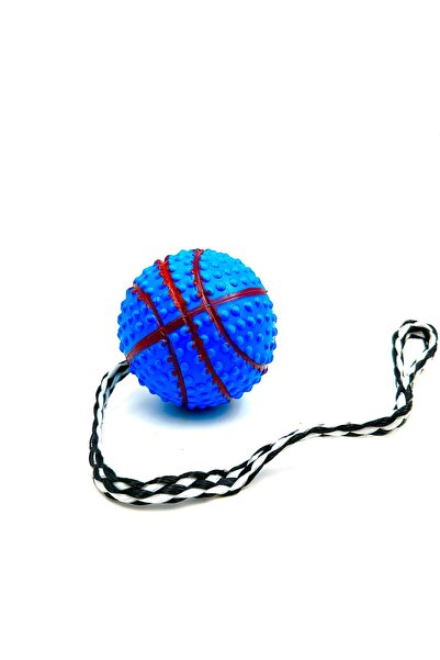 Tasma Market Basketbol Topu Modelli Zilli İpli Köpek Eğitim Topu Oyuncağı Seti