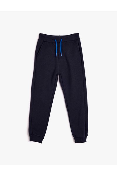 Koton Ribbed Jogger Sweatpants with Tie Waist Pocket Detail