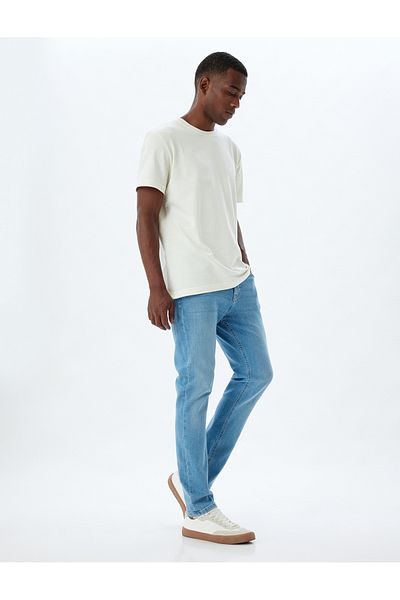 Koton Slim-Fit-Jeans mit Standard-Taillenknöpfen – Brad Jean