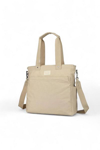 SMART BAGS Geantă de umăr de damă din pânză bej - Smb1309