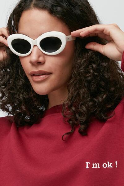 C&City Μακρυμάνικο χοντρό μπλουζάκι με στάμπα 950 Claret Red