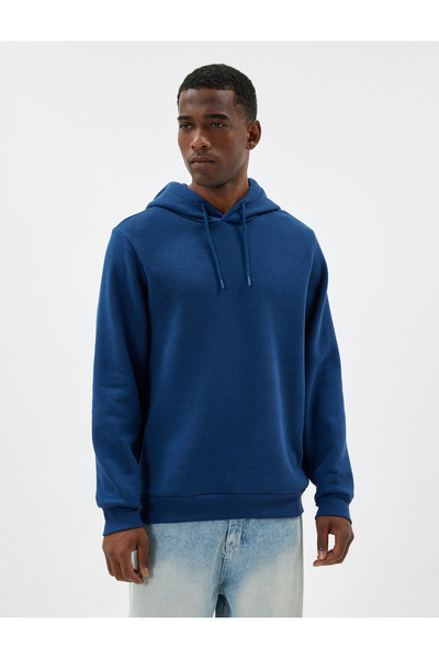 Koton Raised Cotton Basic Hooded Sweatshirt