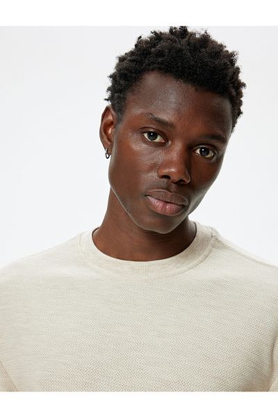 Koton Crew Neck Long Sleeve Cotton Blended Basic Sweater