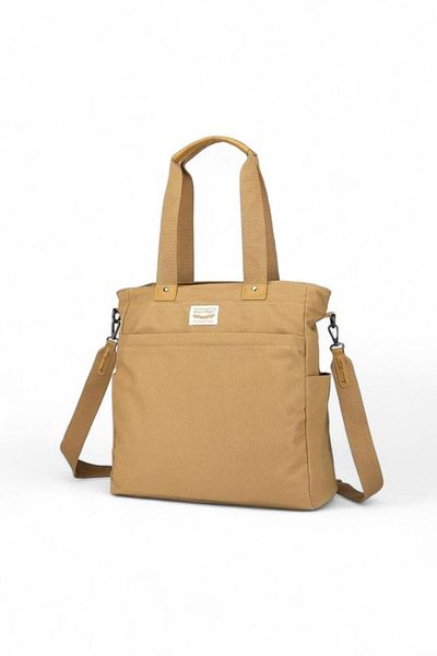 SMART BAGS Geantă de umăr pentru femei Camel Canvas - Smb1309