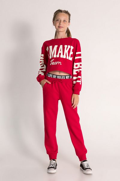 DMB BOYS & GIRLS 10-15 Years Girl's Crop Sweat and Sweatpants 3-Piece Set