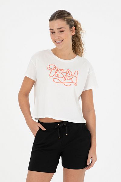 U.S. Polo Assn. Γυναικείο T-Shirt εκρού Crew Neck 50286053 -VR019