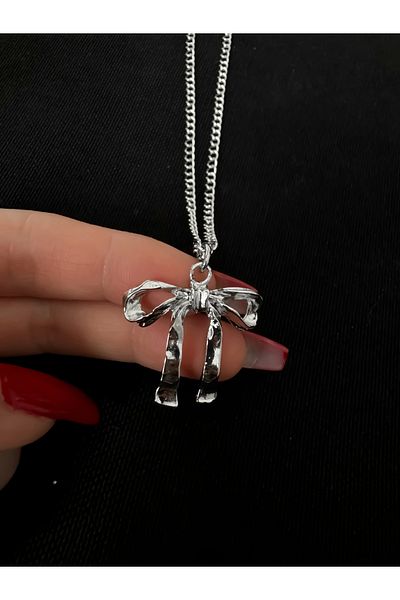 DarkellaStore Y2K Lolita Harajuku Metal Bow Necklace