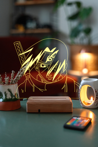 Modiwa Design Naruto Itachi Uchiha Hediye 16 Renk Kumandalı Anime Gece Lambası