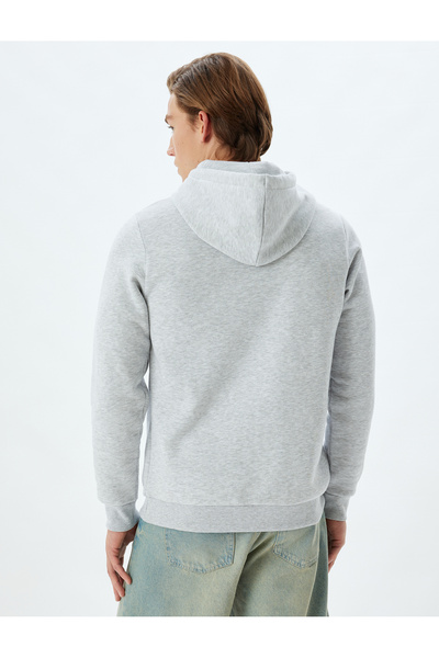 Koton Raised Cotton Basic Hooded Sweatshirt