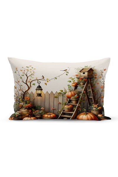 Bertille Home Autumn Series 30X50 cm Double Side Digital Printed Throw Pillow Cover (Halloween Autumn)