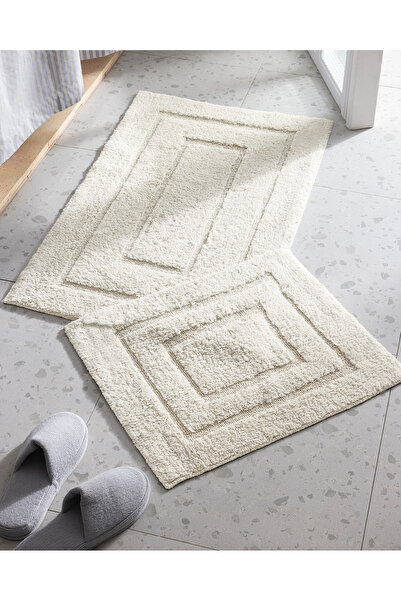 Madame Coco Lambese 2-Piece Cotton Bath Mat - Stone