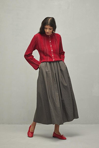 Fahhar Burgundy Glitter Cardigan