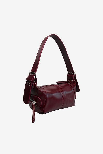 MARSEPTUN Claret Red Matte Remy Bag - Zipper Accessory Detailed