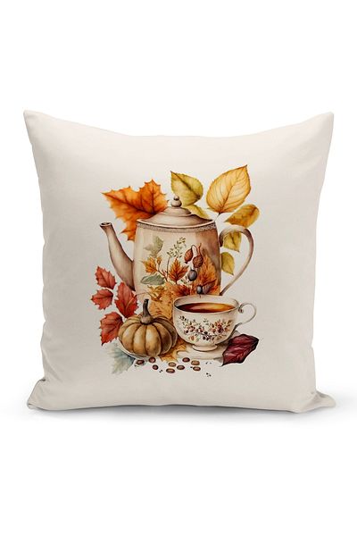 Bertille Home Autumn Series - Double Sided Digital Printed 6-Piece Throw Pillow Set (Halloween Autumn)