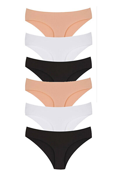 Vanilya Secret Kadın Renkli Düşük Bel Dikişsiz Lazer Kesim Külot 6'Lı Paket