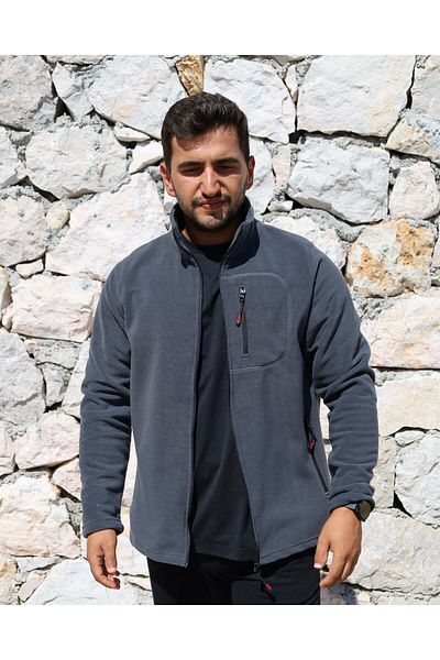 BEG COLLECTİON سترة صوفية للرجال بسحاب كامل و3 جيوب للاستخدام الخارجي