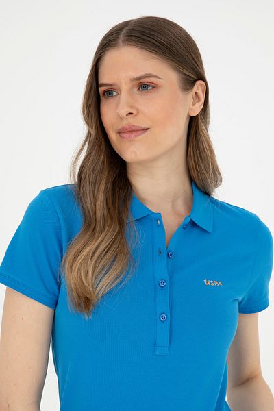 U.S. Polo Assn. Tricou de damă cu gât polo de bază colorat Saks - 50285846 -VR045