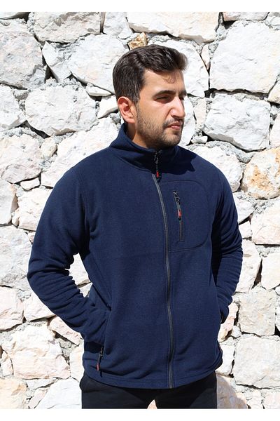 BEG COLLECTİON Ανδρικό φλις μπουφάν εξωτερικού χώρου με 3 τσέπες με φερμουάρ