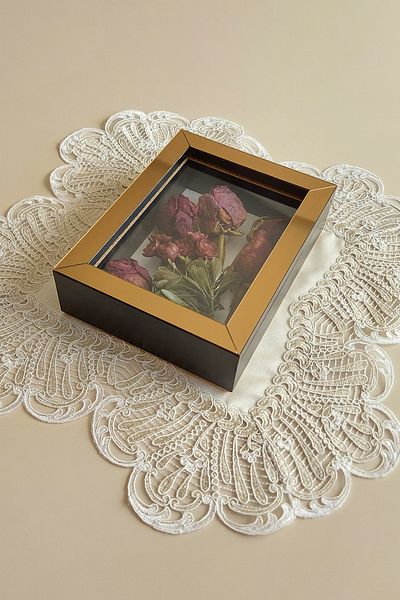 Verda Çerçeve 15x20x5 cm New Fashion Flower Memory Frame - Deep Rose Box