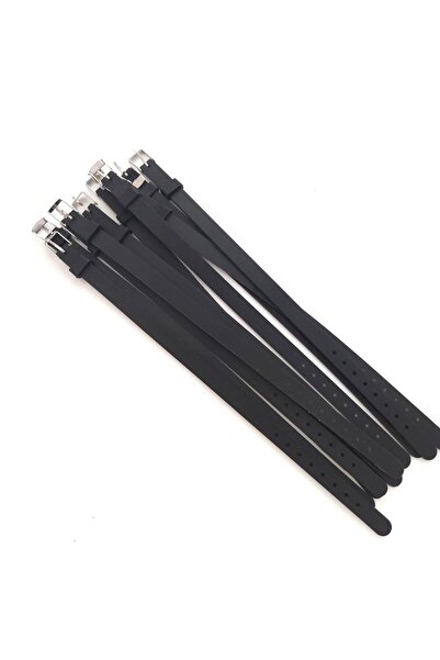 Hd Marketim Bileklik 10 lu Silikon Siyah 08 mm Ayarlanabilir Charm Takılabile...