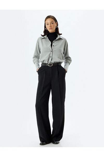 Koton Long Sleeve Shirt Cuffs Long Double Button