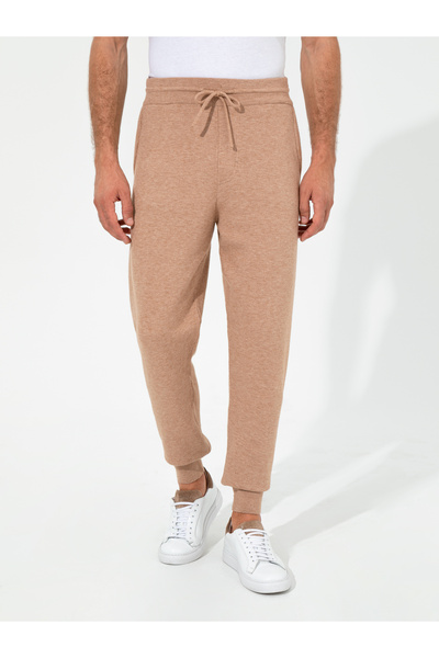 Cacharel Bej Slim Fit Lastikli Paça Triko Pantolon 50260369-VR011