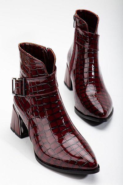 SUİNS SHOES Дамски ботуши Suins Elinda Model Special Design с поцинкован ток и крокодилски мотив