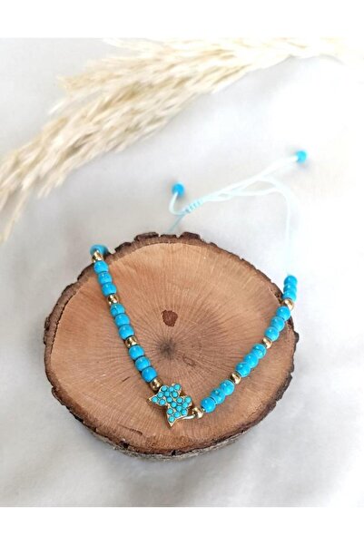 Hd Marketim Bileklik Kelebek Model Dogal Taş Turkuaz Ayarlanabilir İp Bilekli...