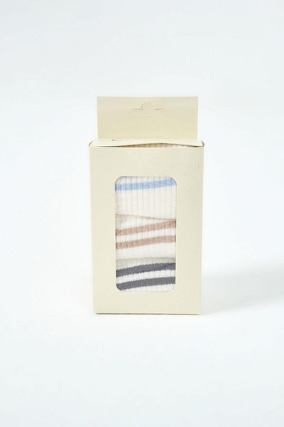 C&City Set of 3 Striped Long Socks - Bulut