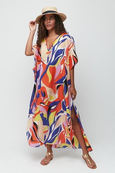 C&City Pareo-Strandkleid in Übergröße 22330 Regenbogen