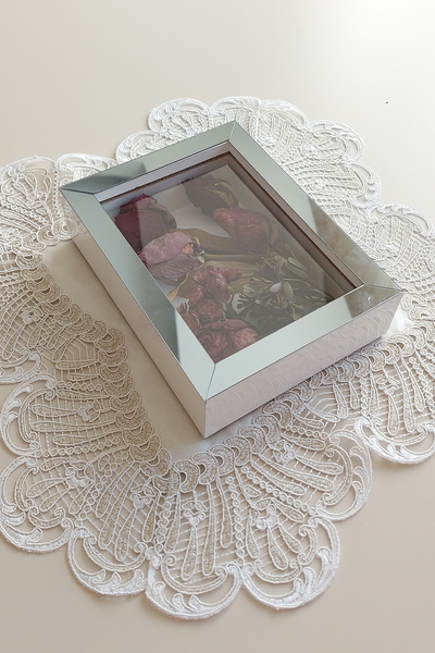 Verda Çerçeve 15x20x5 cm New Fashion Flower Memory Frame - Deep Rose Box