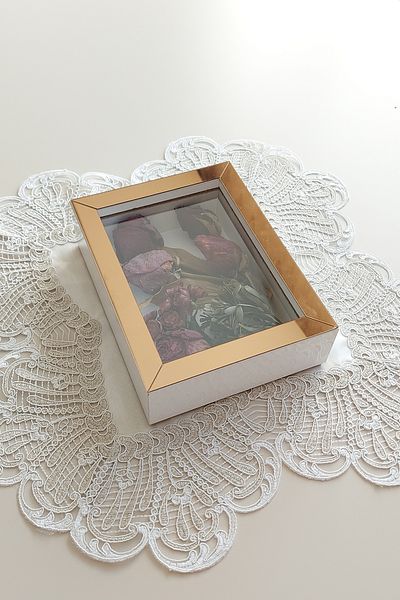 Verda Çerçeve 15x20x5 cm Πλαίσιο μνήμης New Fashion Flower - Κουτί με βαθύ τριαντάφυλλο