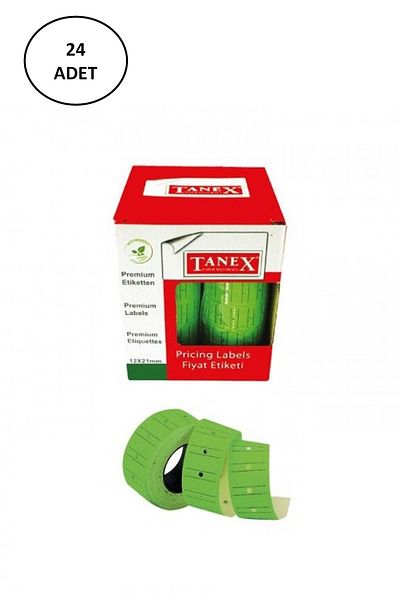 Tanex Green Striped Highlighter Machine Sticker - Pack of 24