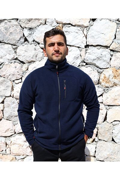 BEG COLLECTİON Ανδρικό φλις μπουφάν εξωτερικού χώρου με 3 τσέπες με φερμουάρ