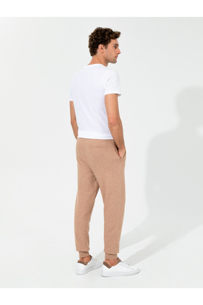 Cacharel Bej Slim Fit Lastikli Paça Triko Pantolon 50260369-VR011