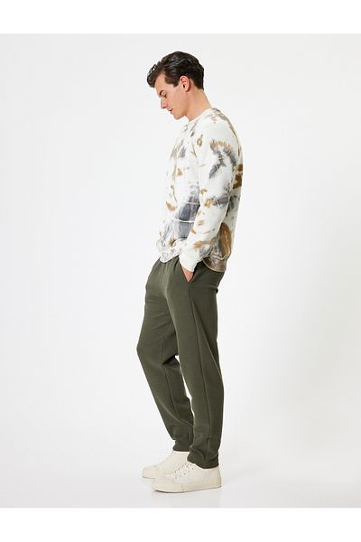 Koton Βαμβακερό Basic Sweatpants - Δαντέλα στη μέση και λεπτομέρεια τσέπης