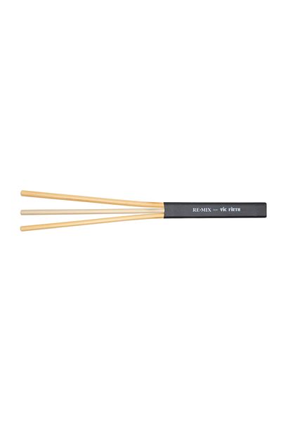 Vicfirth-4c Vıcfırth Rm4 Brush Baguette Re Mix Rattan Re·Mix Brushes, Rattan/Birch, Length: 14 1/8" Width: 1/2"