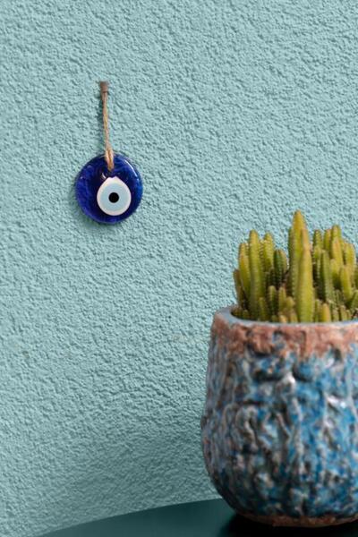 Hd Marketim Διάτρητο μπλε κρίκο με ματάκια για απώθηση του κακού ματιού 5 εκ....