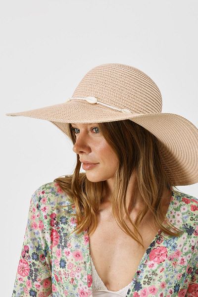 C&City Y8205 Model Straw Beach Hat - Powder