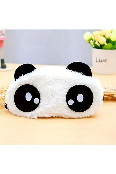 TEMU Panda Plush Sleeping Headband, Eye Patch, Light Proof, Suitable for Rest and Travel.